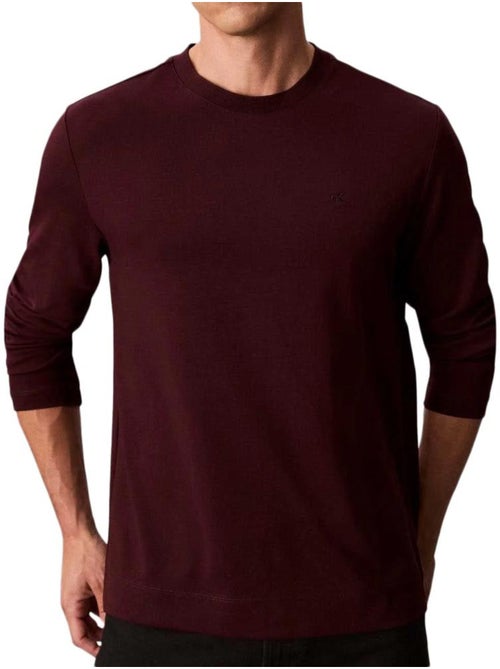 T-shirt calvin klein jeans luxe de manga comprida castanho para homem - Kiabi T-shirt calvin klein jeans luxe de manga comprida castanho para homem - Kiabi
