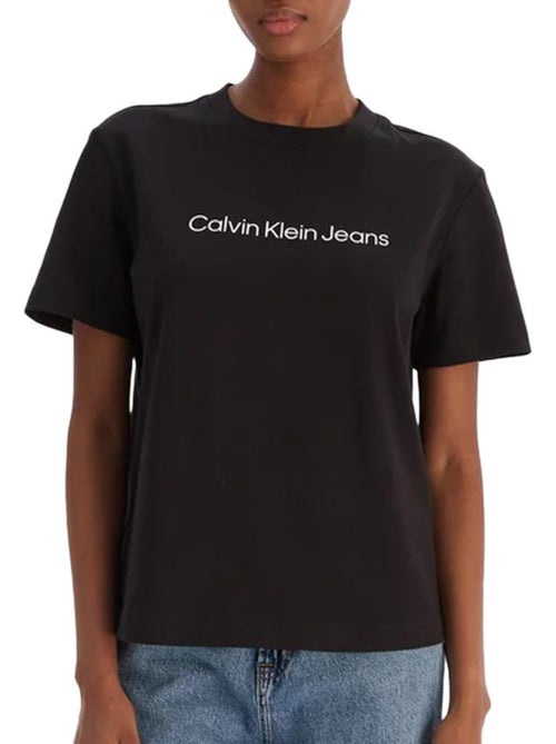 T-Shirt Calvin Klein Jeans LV047C912G Preta para Mulher - Kiabi T-Shirt Calvin Klein Jeans LV047C912G Preta para Mulher - Kiabi