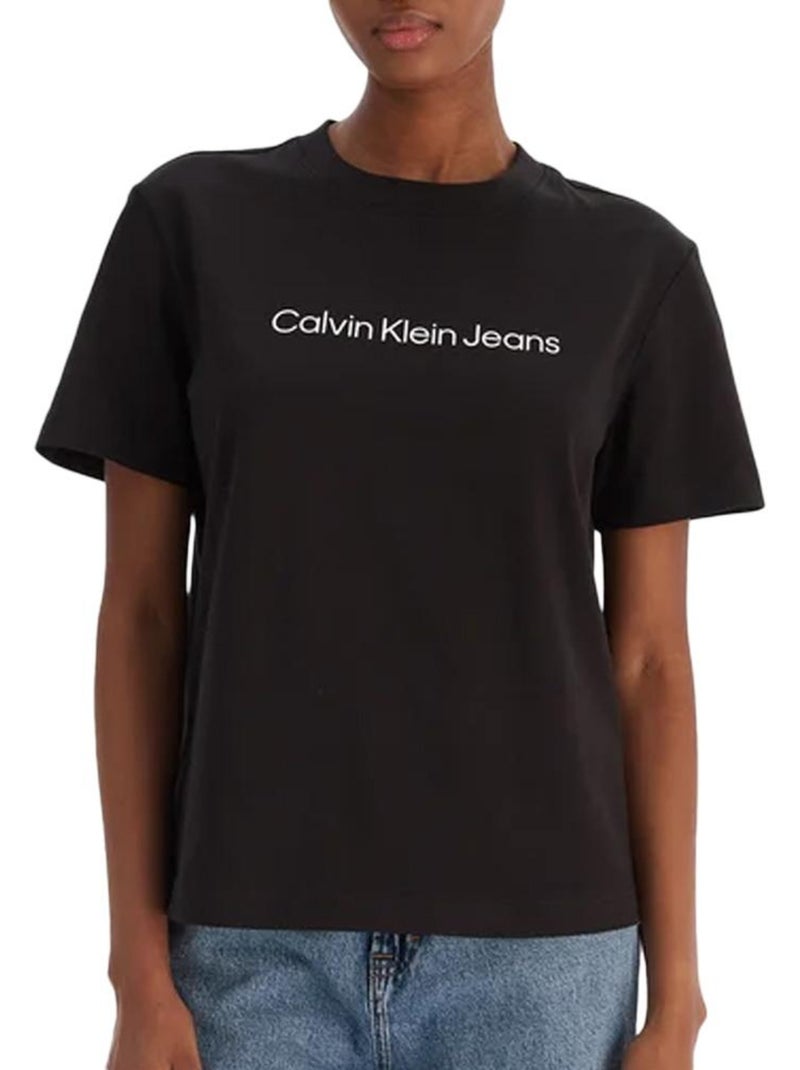 T-Shirt Calvin Klein Jeans LV047C912G Preta para Mulher Preto - Kiabi