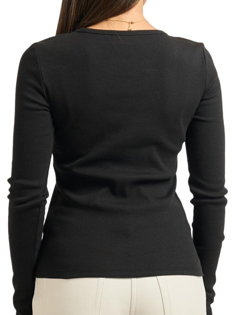 T-Shirt Calvin Klein Jeans Manga Comprida Preta para Mulher Preto - Kiabi
