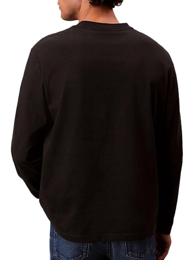 T-Shirt Calvin Klein Jeans Manga Comprida Preto Standard para Homem Preto - Kiabi