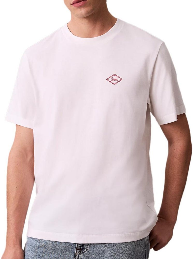 T-Shirt Calvin Klein Jeans Matchb Branco para Homem Branco - Kiabi