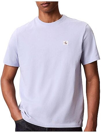 T-shirt calvin klein jeans mauve para homem com crachá l4g