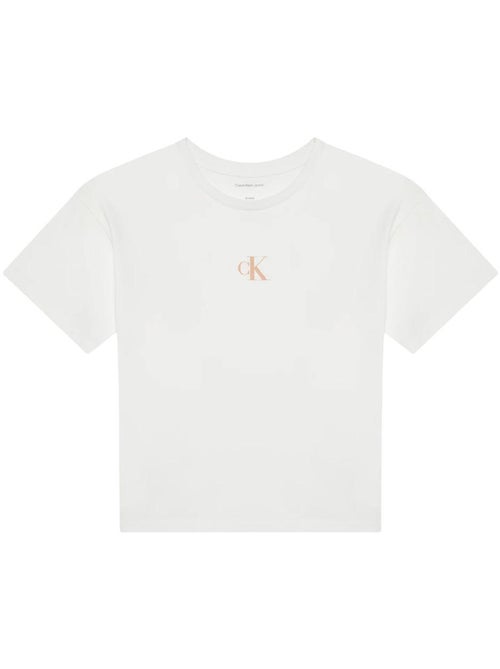 T-shirt Calvin Klein Jeans Menina com Logótipo CK Branco - Kiabi T-shirt Calvin Klein Jeans Menina com Logótipo CK Branco - Kiabi