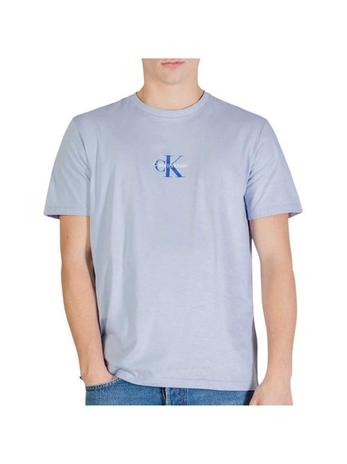 T-Shirt Calvin Klein Jeans Micro 30s Azul para Homem - Kiabi