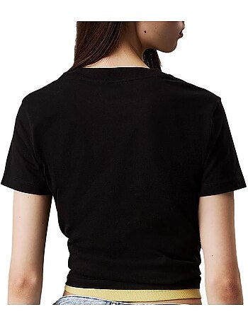 T-shirt Calvin Klein Jeans Monologo Baby para Mulher Preto