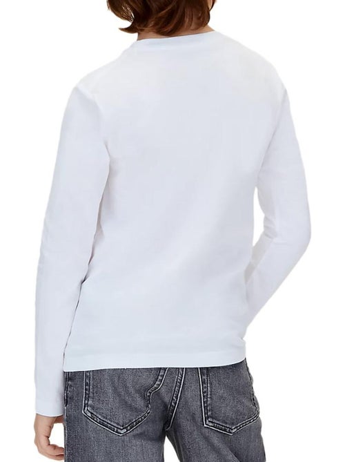 T-Shirt Calvin Klein Jeans Monologo no Peito para Rapaz Branco - Kiabi T-Shirt Calvin Klein Jeans Monologo no Peito para Rapaz Branco - Kiabi