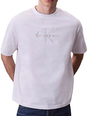 T-Shirt Calvin Klein Jeans Monologo para Homem Branco LV04RB295G