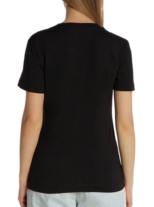 T-shirt Calvin Klein Jeans Monologo Slim para Mulher Preto - Kiabi