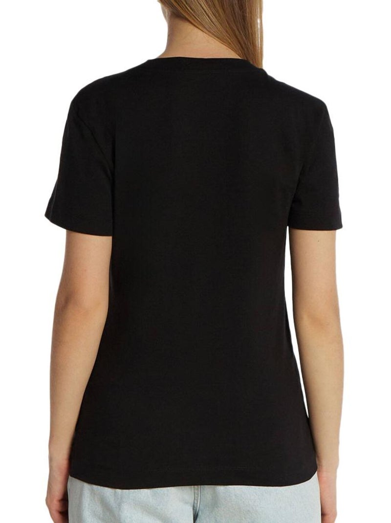 T-shirt Calvin Klein Jeans Monologo Slim para Mulher Preto Preto - Kiabi