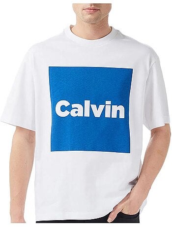 T-shirt calvin klein jeans para homem preto/vermelho lv04rd813g