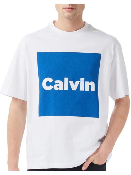 T-Shirt Calvin Klein Jeans para Homem Branco/Azul LV04RD813G - Kiabi