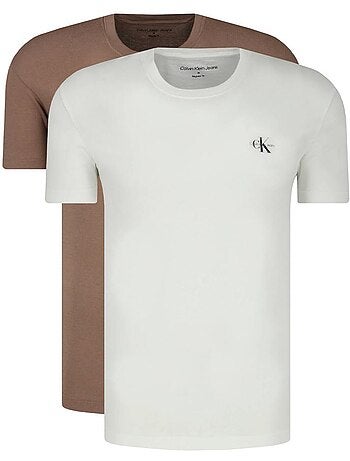 T-shirt Calvin Klein Jeans para Homem Branco/Castanho J30J320199