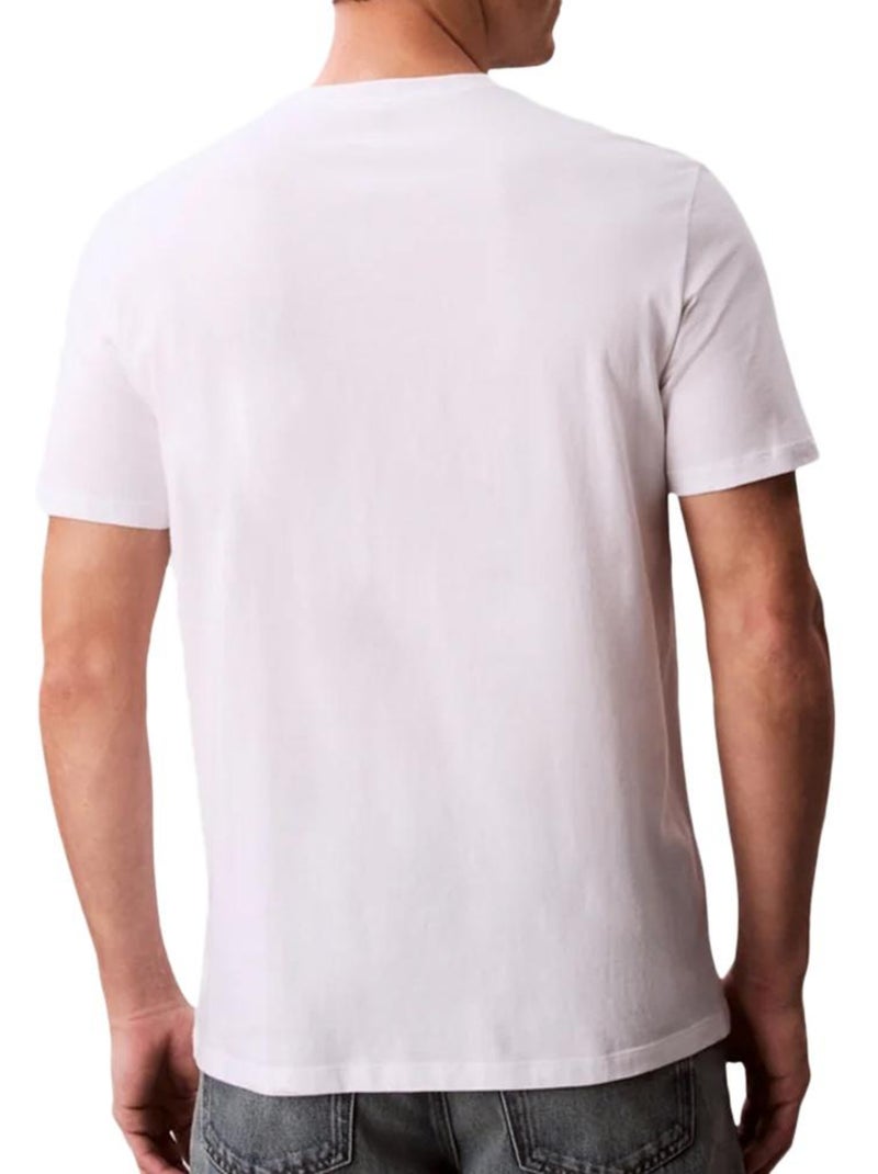 T-Shirt Calvin Klein Jeans para Homem Branco/Preto/Vermelho LV04RD814G Branco - Kiabi