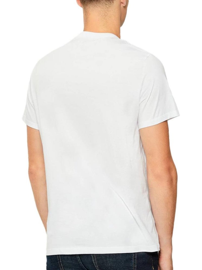 T-Shirt Calvin Klein Jeans para Homem Branco/Vermelho 30s Branco - Kiabi