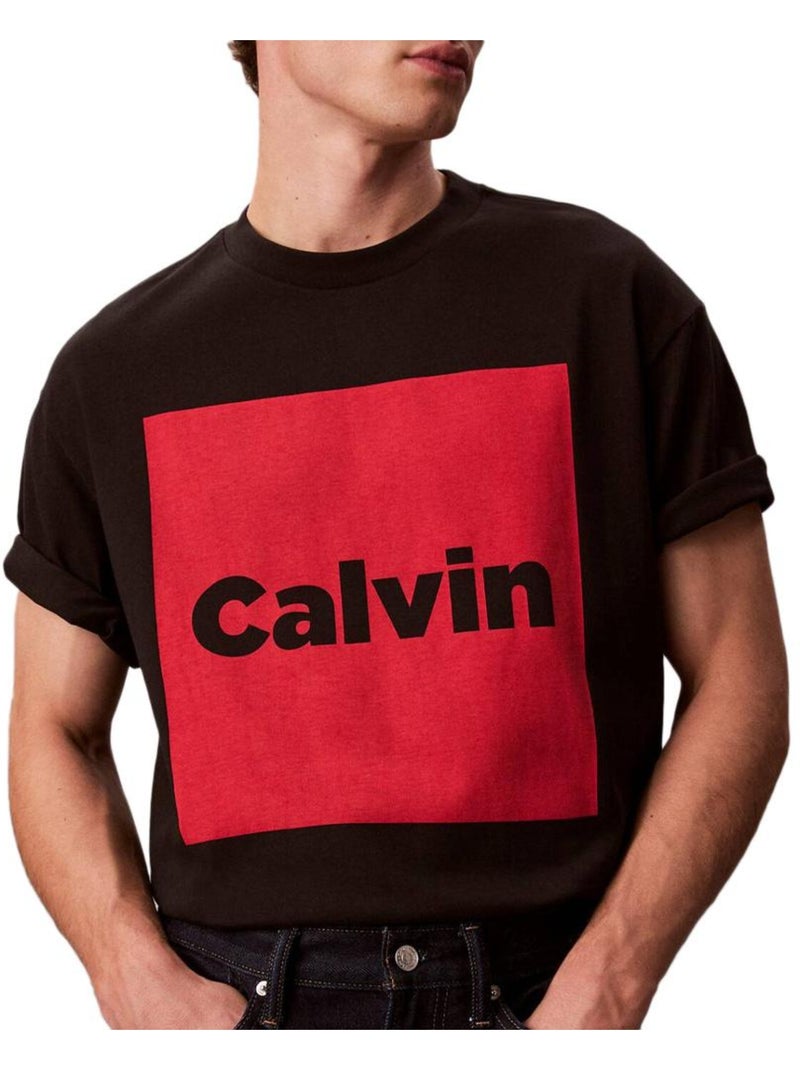 T-Shirt Calvin Klein Jeans para Homem Preto/Vermelho LV04RD813G Preto - Kiabi