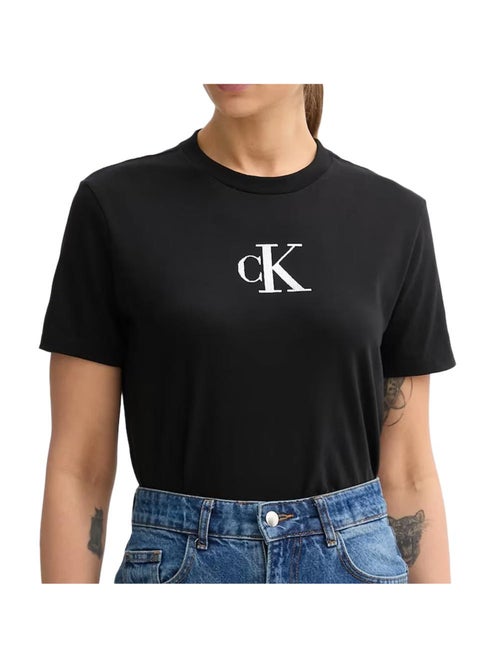 T-Shirt Calvin Klein Jeans para Mulher LV047E804G Preta - Kiabi T-Shirt Calvin Klein Jeans para Mulher LV047E804G Preta - Kiabi