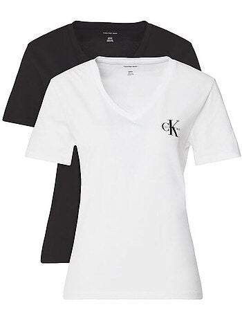 T-shirt calvin klein jeans para mulher cinzento/branco lv047c906g