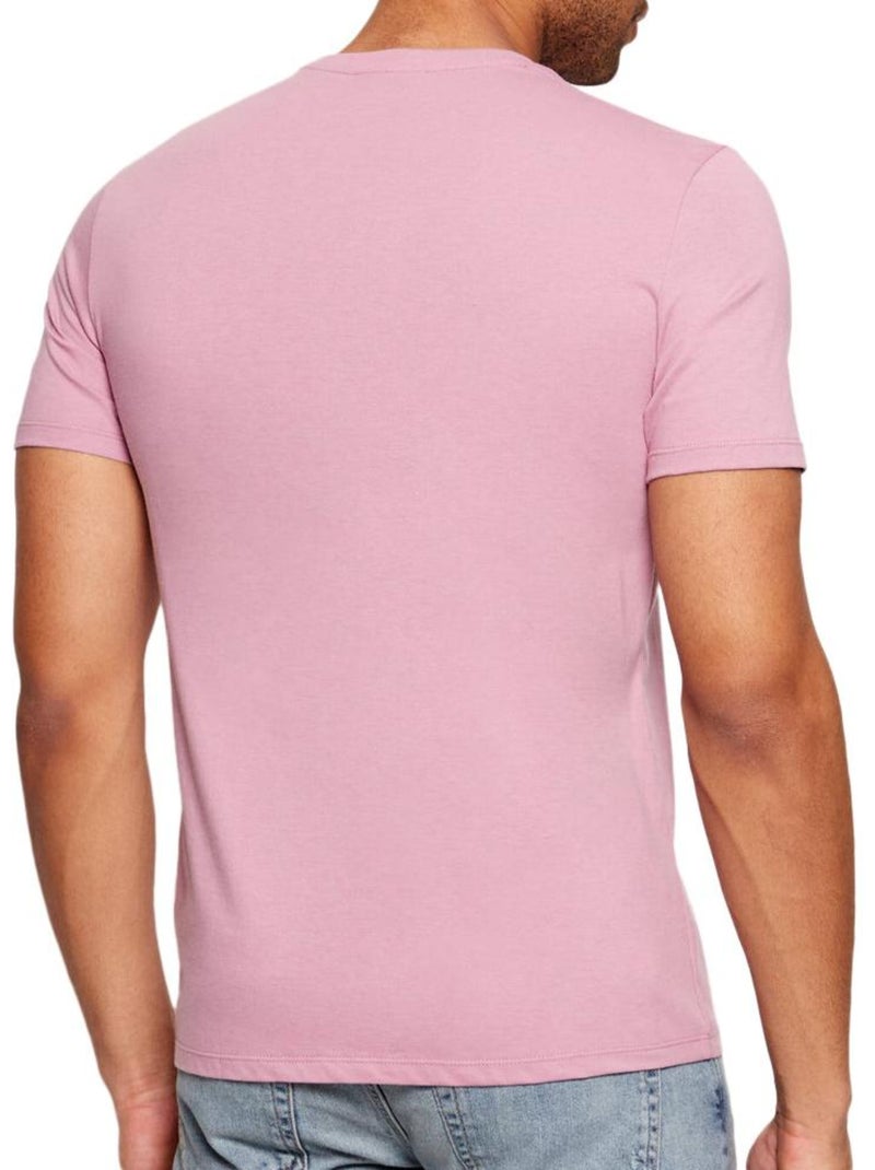 T-Shirt Calvin Klein Jeans Rosa para Homem com Emblema Rosa - Kiabi
