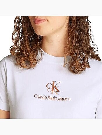 T-shirt calvin klein jeans shadow graphic para mulher em preto