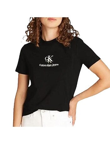 T-Shirt Calvin Klein Jeans Shadow Graphic para Mulher em Preto