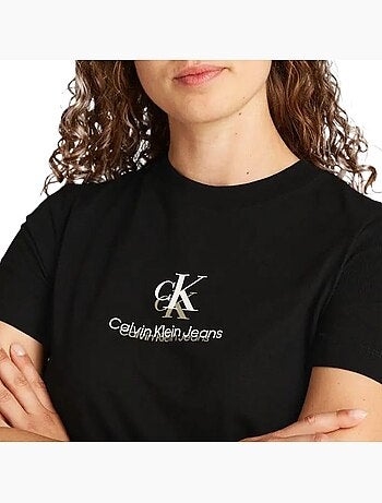T-Shirt Calvin Klein Jeans Shadow Graphic para Mulher em Preto