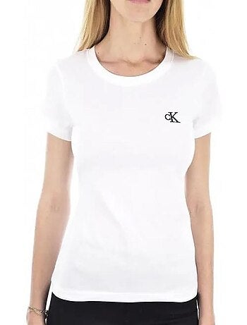 T-Shirt Calvin Klein Jeans Slim com Bordado para Mulher
