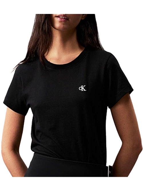T-Shirt Calvin Klein Jeans Slim com Bordado para Mulher - Kiabi T-Shirt Calvin Klein Jeans Slim com Bordado para Mulher - Kiabi