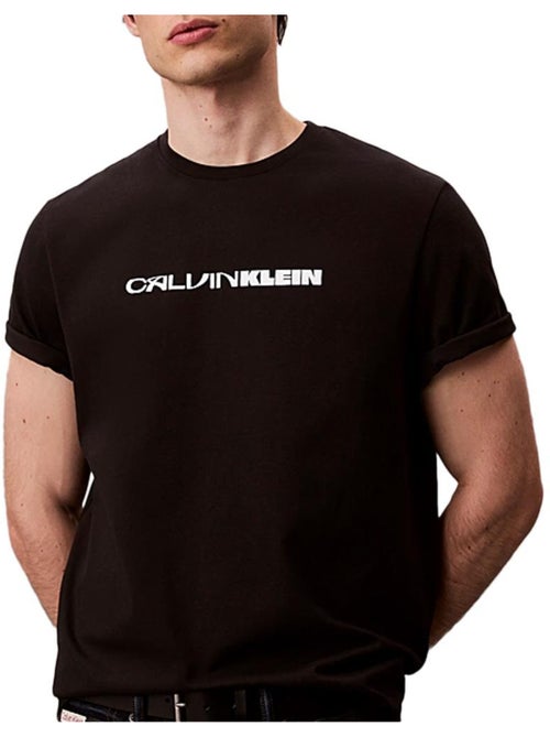 T-Shirt Calvin Klein Jeans Stack Preto para Homem - Kiabi