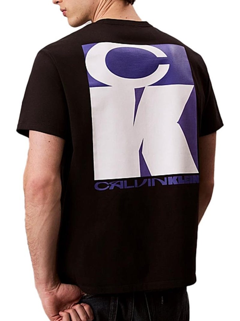 T-Shirt Calvin Klein Jeans Stack Preto para Homem Preto - Kiabi