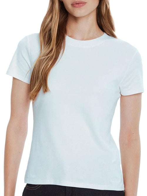 T-shirt calvin klein jeans supima azul claro para mulher - Kiabi