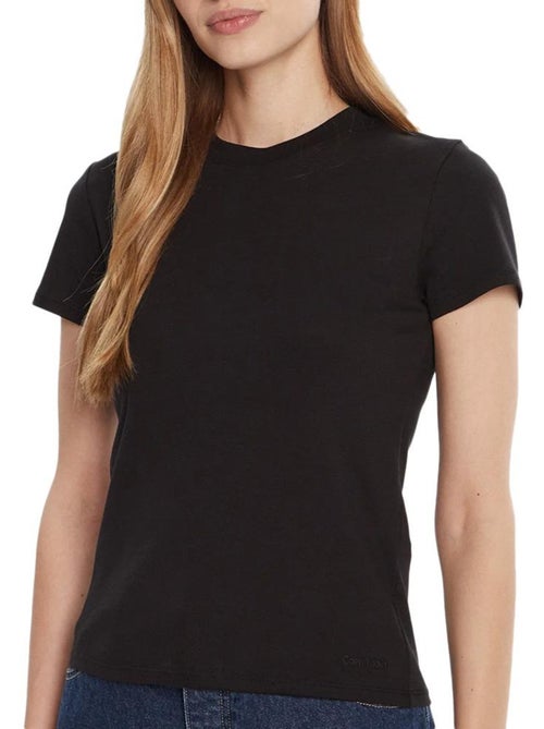 T-shirt calvin klein jeans supima preto para mulher - Kiabi