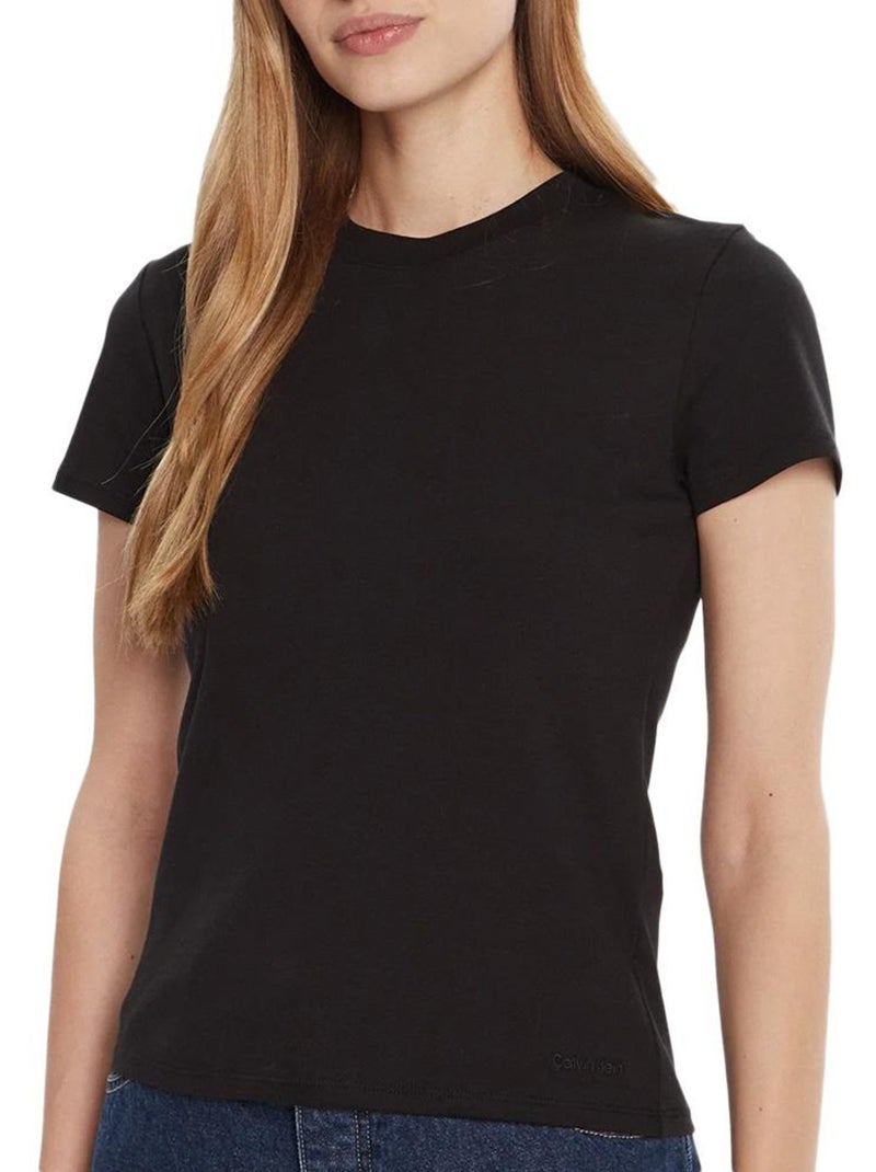 T-Shirt Calvin Klein Jeans Supima Preto para Mulher Preto - Kiabi