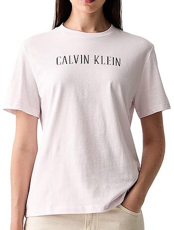 T-shirt calvin klein jeans varsity branco para mulher