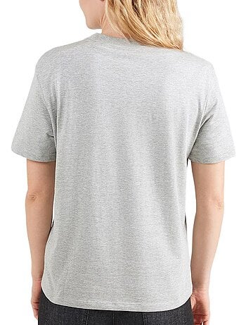 T-shirt calvin klein jeans varsity cinzenta para mulher