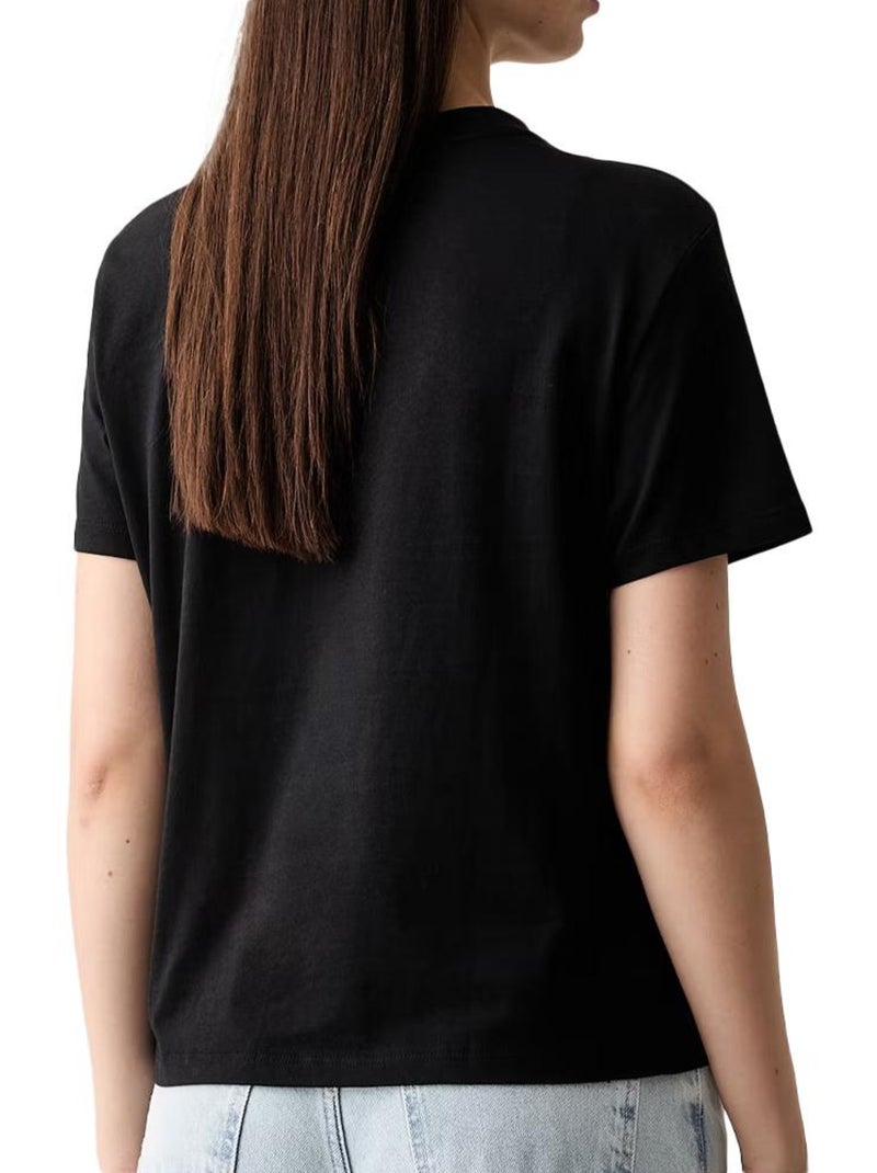 T-shirt calvin klein jeans varsity preto para mulher Preto - Kiabi