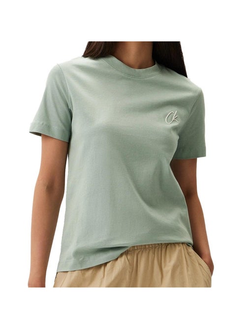 T-shirt Calvin Klein Jeans Verde Bordada para Mulher - Kiabi