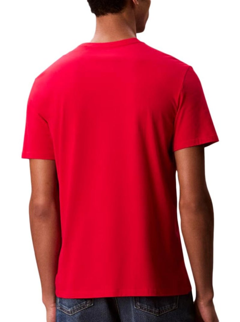 T-Shirt Calvin Klein Jeans Vermelha para Homem Algodão 30s Vermelho - Kiabi