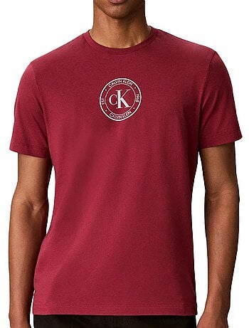 T-shirt calvin klein jeans vermelha para homem com logótipo