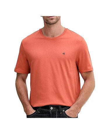 T-shirt Azul Liso Calvin Klein para Homem