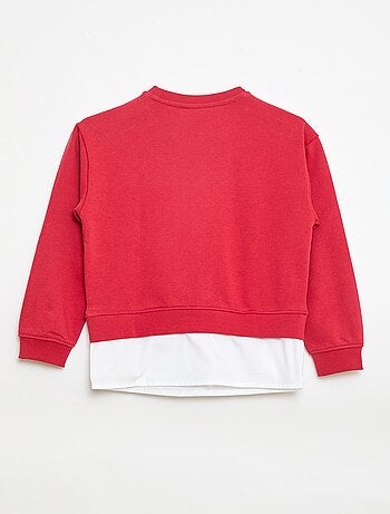 T-shirt camisa efeito 2 em 1