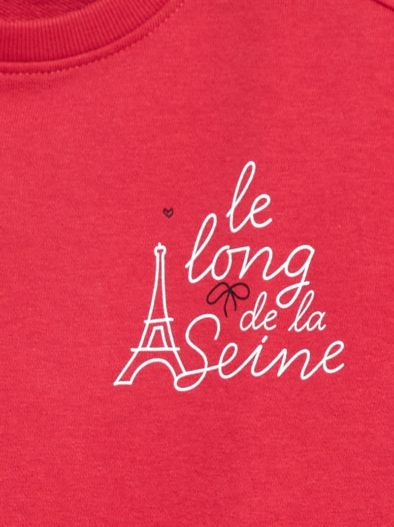 T-shirt camisa efeito 2 em 1 Vermelho - Kiabi