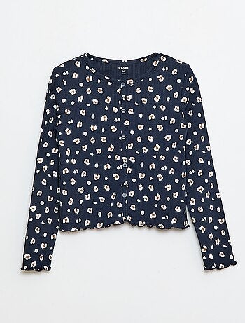 T-shirt canelada com flores