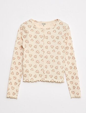 T-shirt canelada com flores