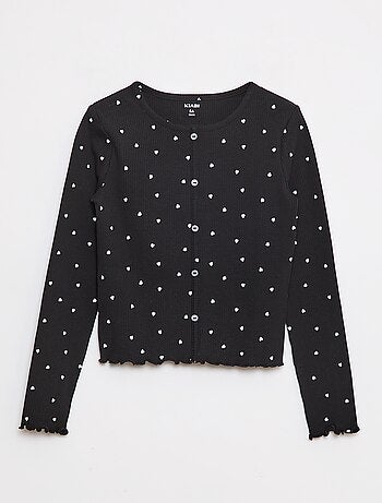 T-shirt canelada com flores