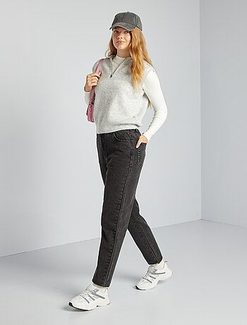 T-shirt canelada de manga comprida