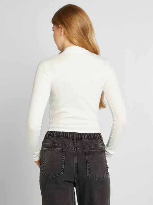 T-shirt canelada de manga comprida - Kiabi