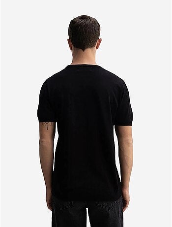 T-shirt canelada lisa com decote redondo giesto