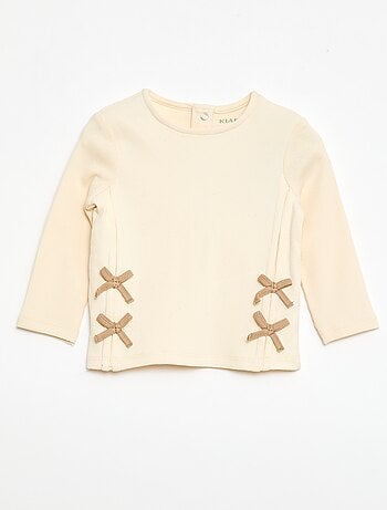 T-shirt canelado às riscas