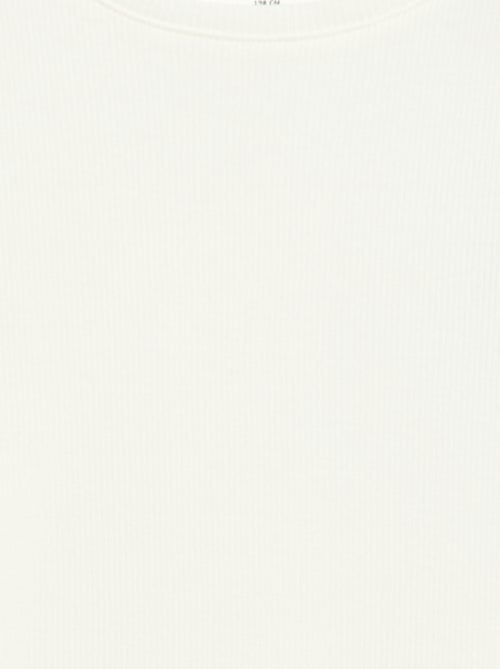 T-shirt canelado com mangas com folhos - Kiabi